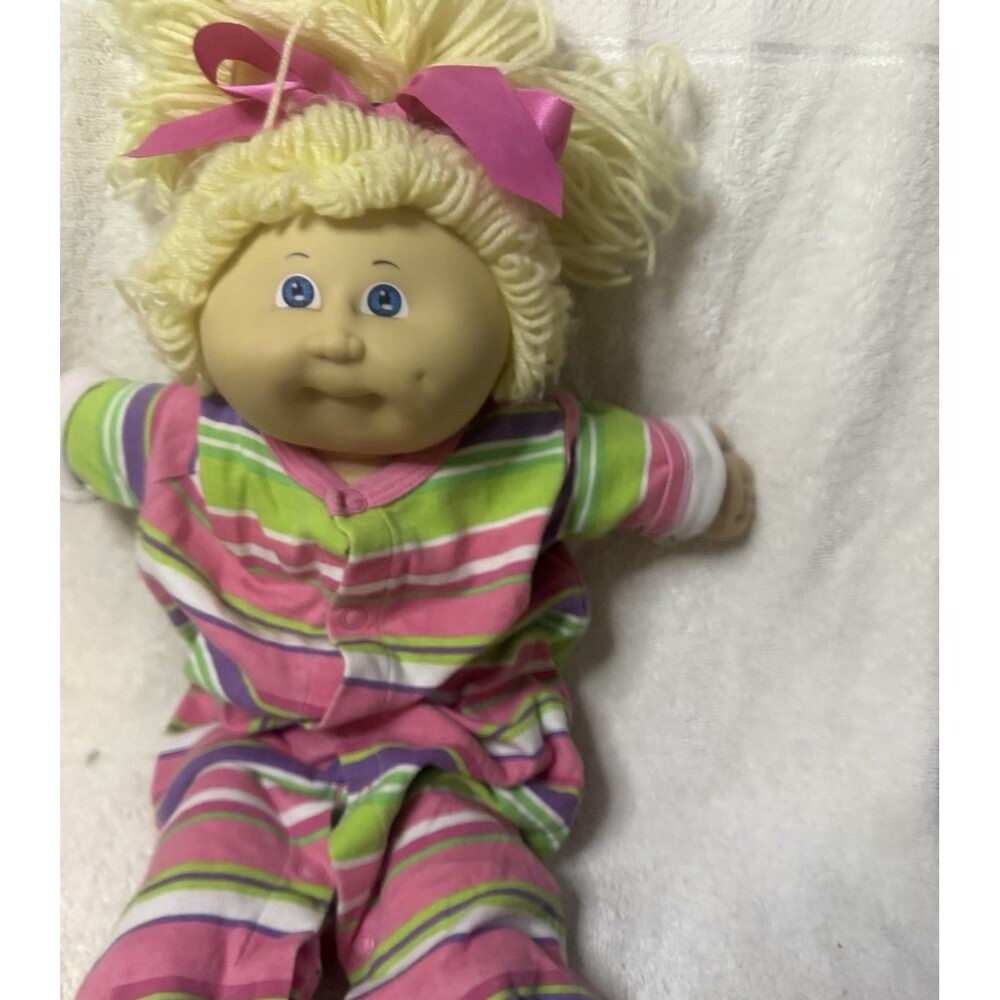 Vintage Cabbage Patch Doll Head Mold #3 Blonde Hair Blue Eyes
